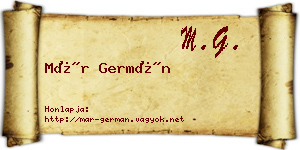Már Germán névjegykártya